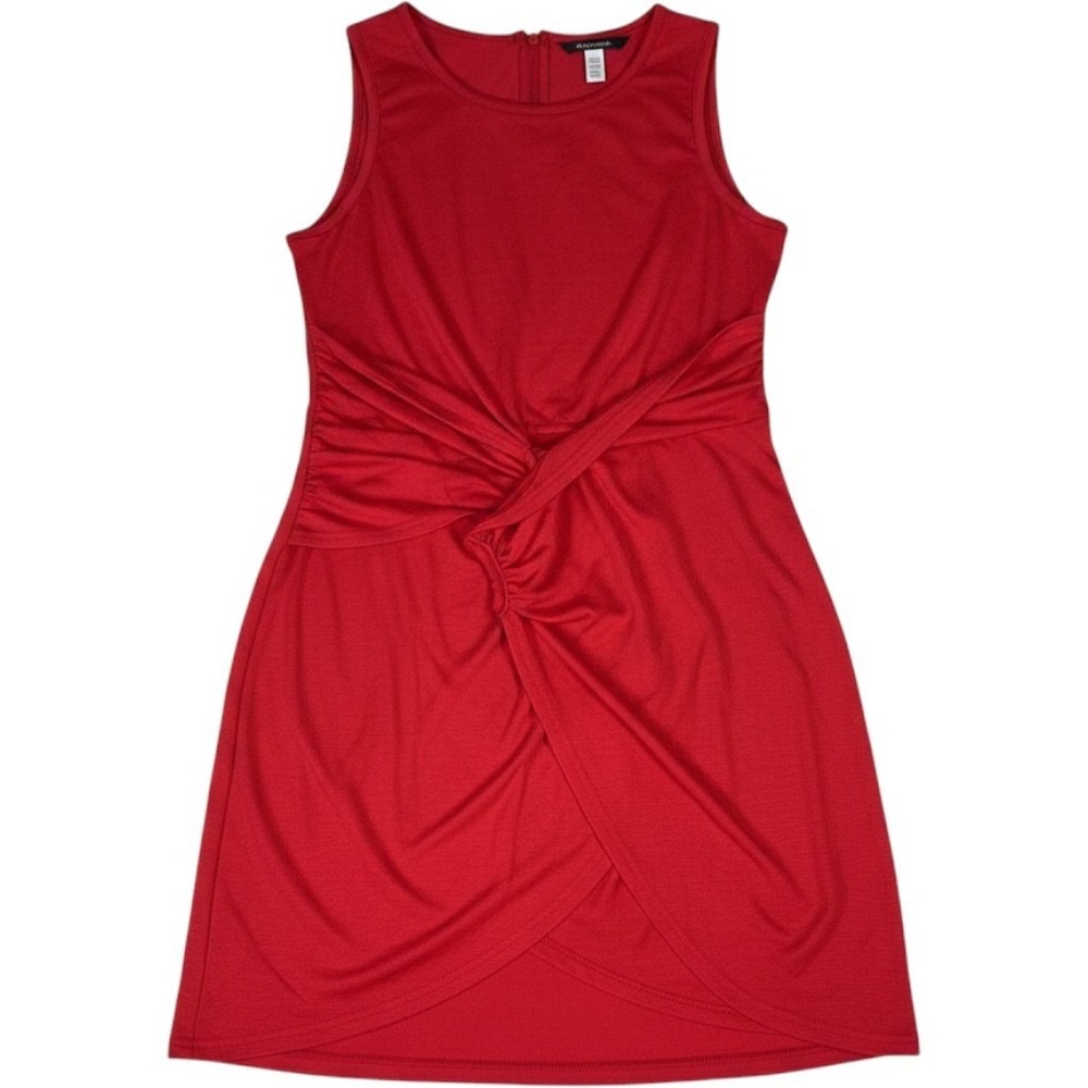 LILLUSORY Red Sleeveless Tie Front‎ Knot Wrap Sheath boho Dress XL NWT